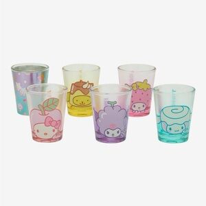 Sanrio Pastel Character Shot Glasses Set - Pink, Purple, Yellow, Teal, Blue